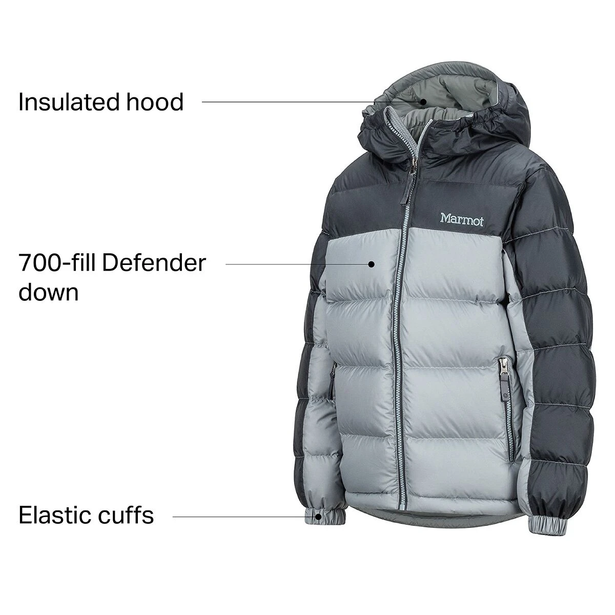 Marmot Guides Down Hooded Jacket Boys' 2 Marmot Guides Down Hooded Jacket Boys' - Image 2
